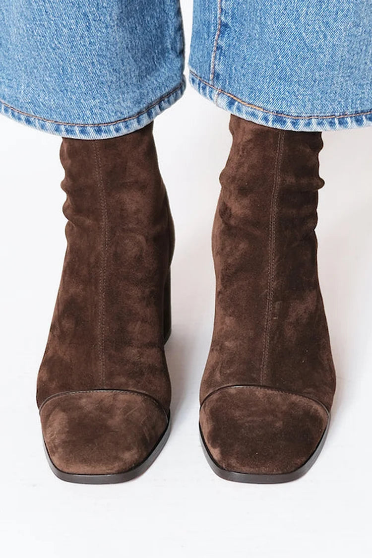 Violet | Square-Toe Heeled Boots