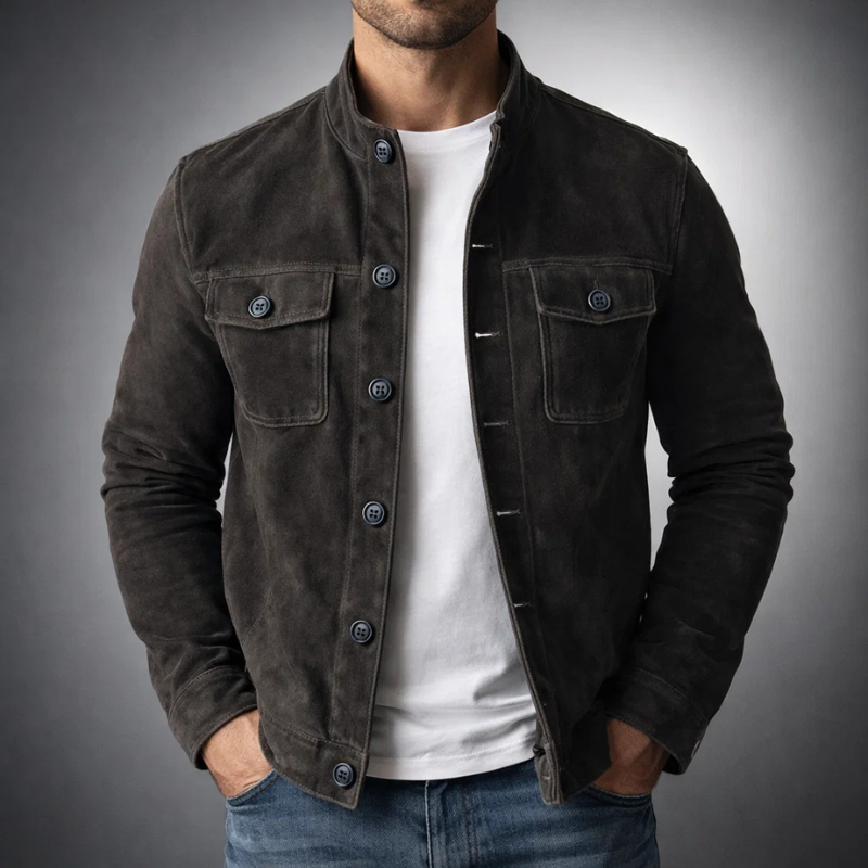 Isaac | Timeless Suede Buttoned Jacket