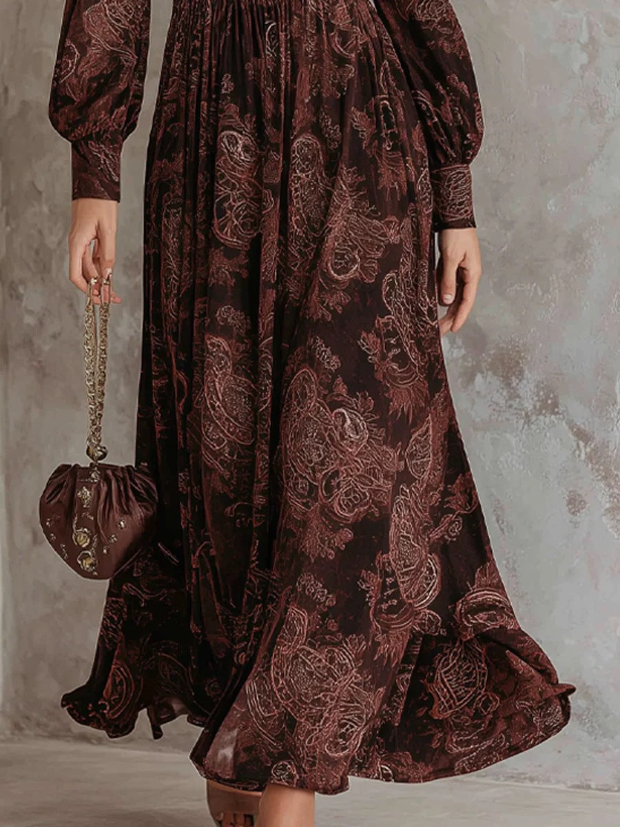 Grace | Printed V-Neck Maxi Dress