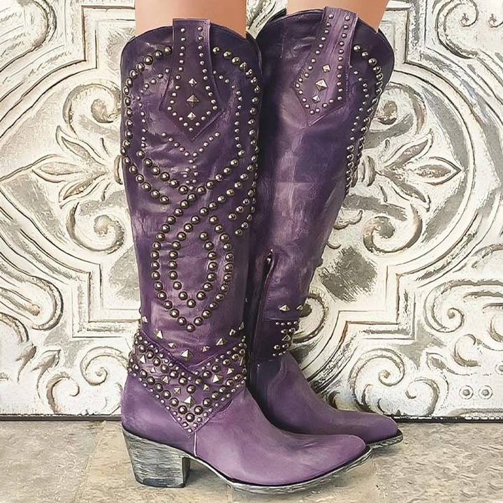 Linda | Western Knee-High Boots