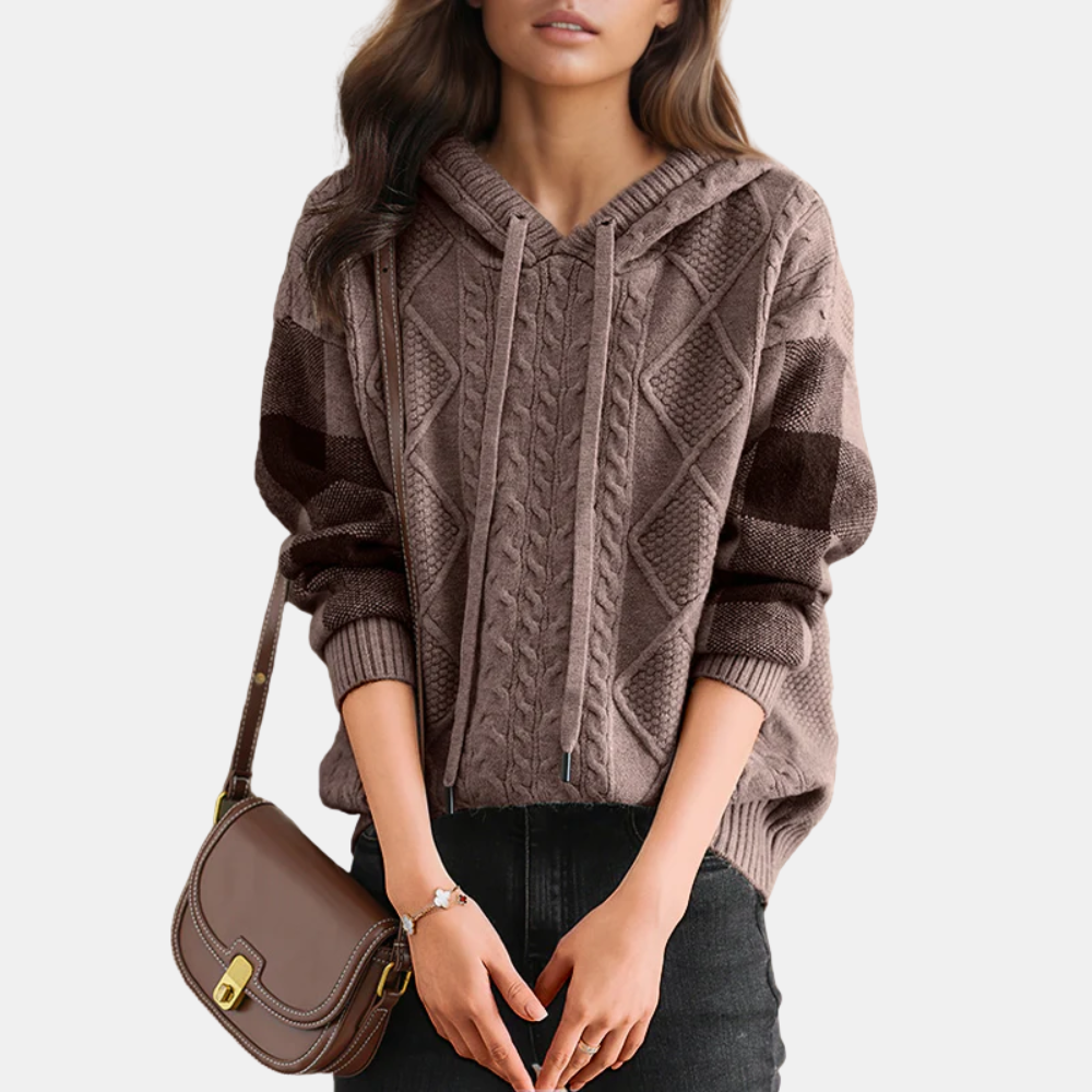 Babs | Cable Knit Hoodie Sweater