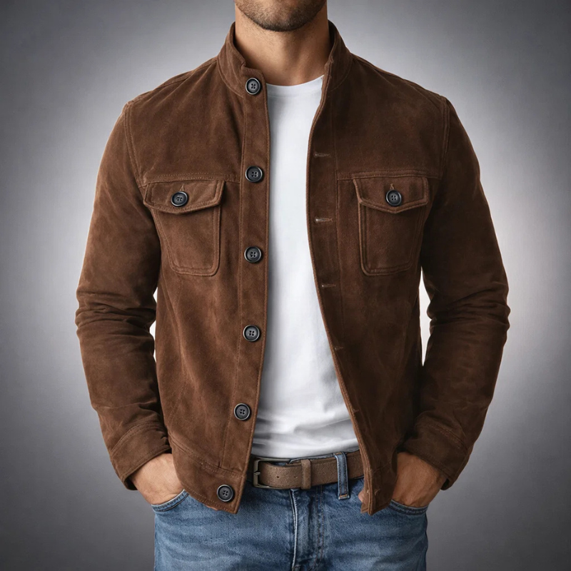 Isaac | Timeless Suede Buttoned Jacket