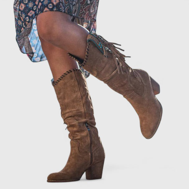 Quinn | Orthopedic Suede Block Heeled Boots