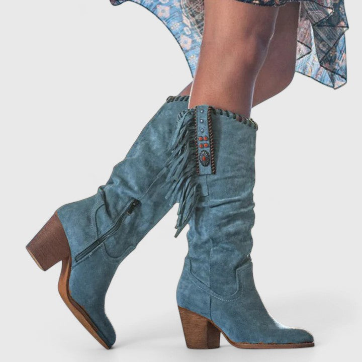 Quinn | Orthopedic Suede Block Heeled Boots