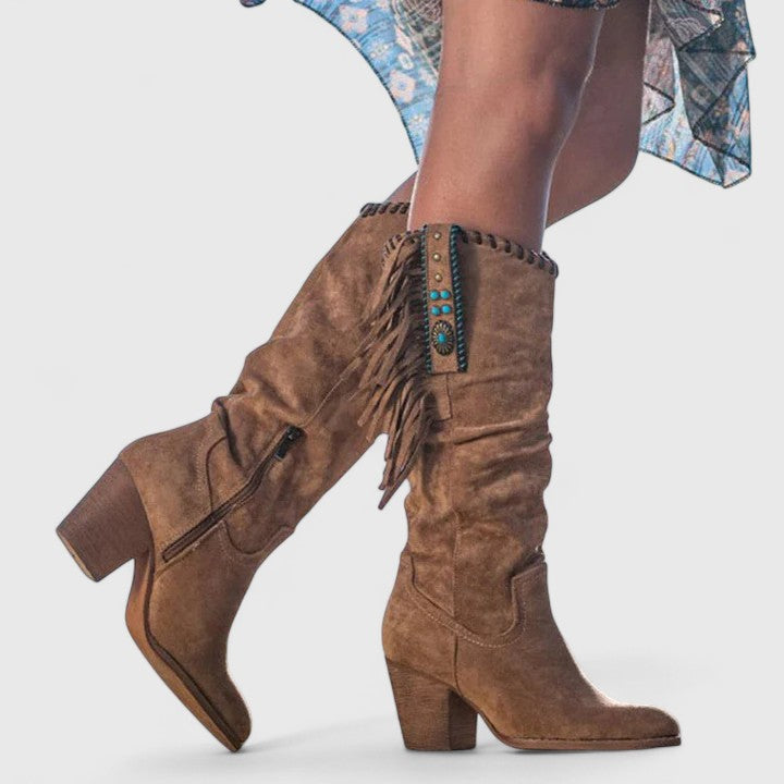 Quinn | Orthopedic Suede Block Heeled Boots