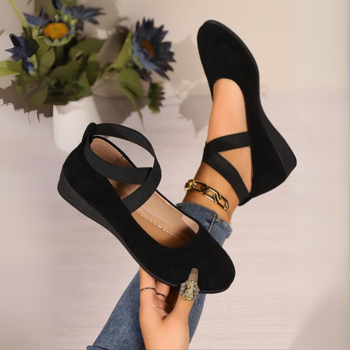 Elle | Comfy Closed Wedge Slip-On Shoes