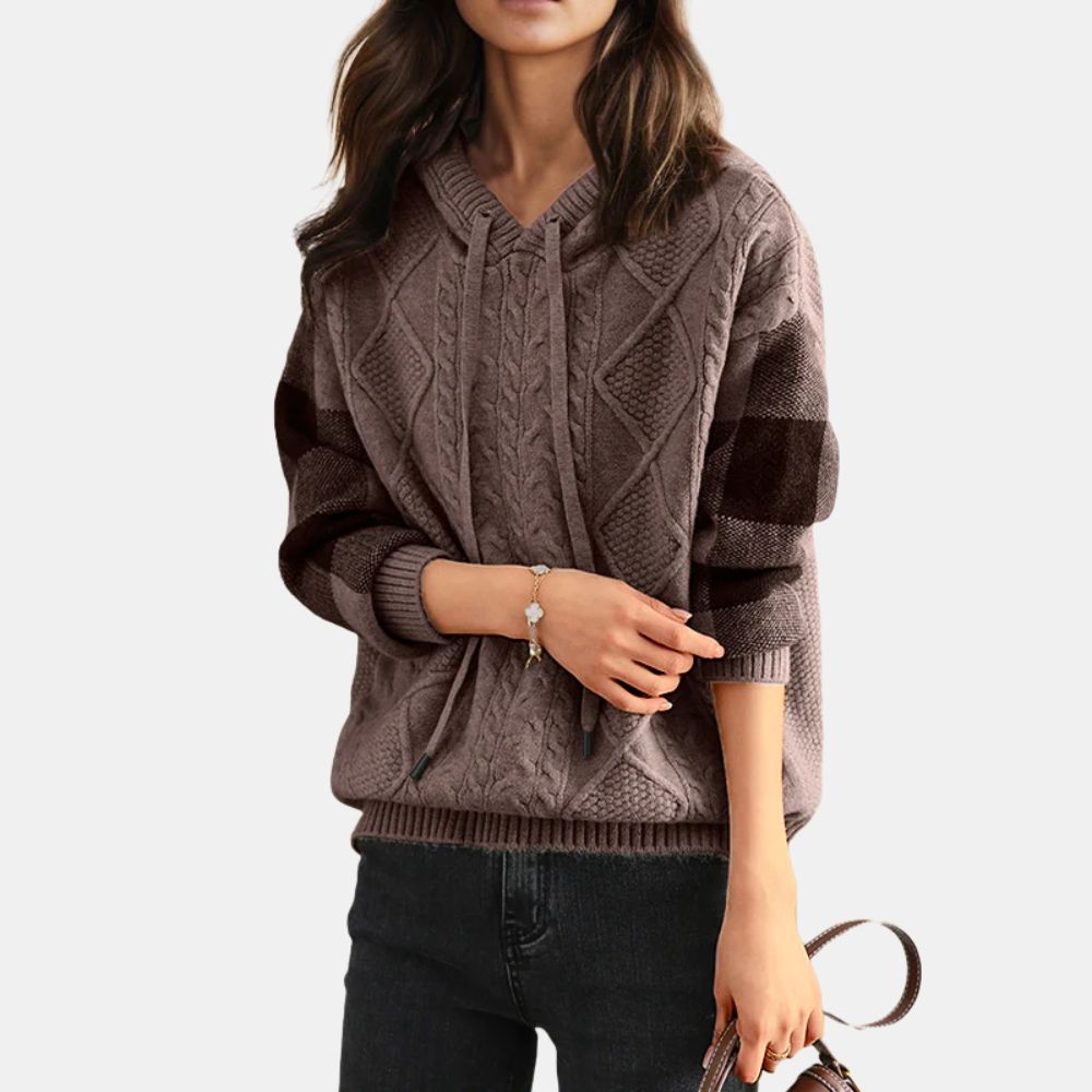 Babs | Cable Knit Hoodie Sweater