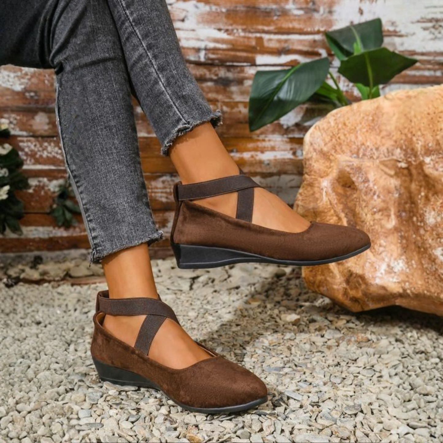Elle | Comfy Closed Wedge Slip-On Shoes