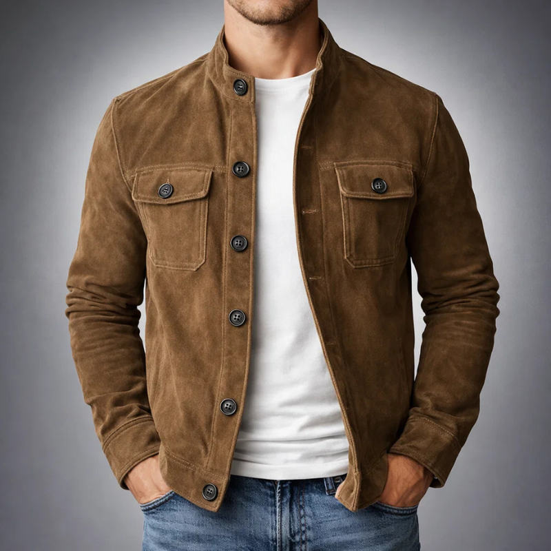 Isaac | Timeless Suede Buttoned Jacket