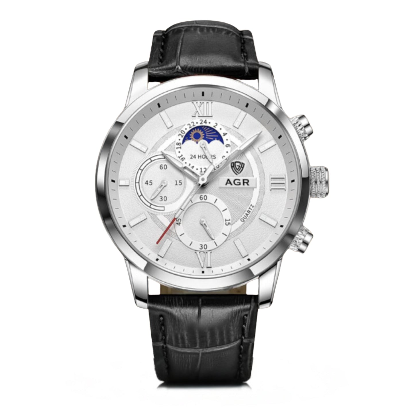 Luxury Moon Phase Quartz Wrist Watch