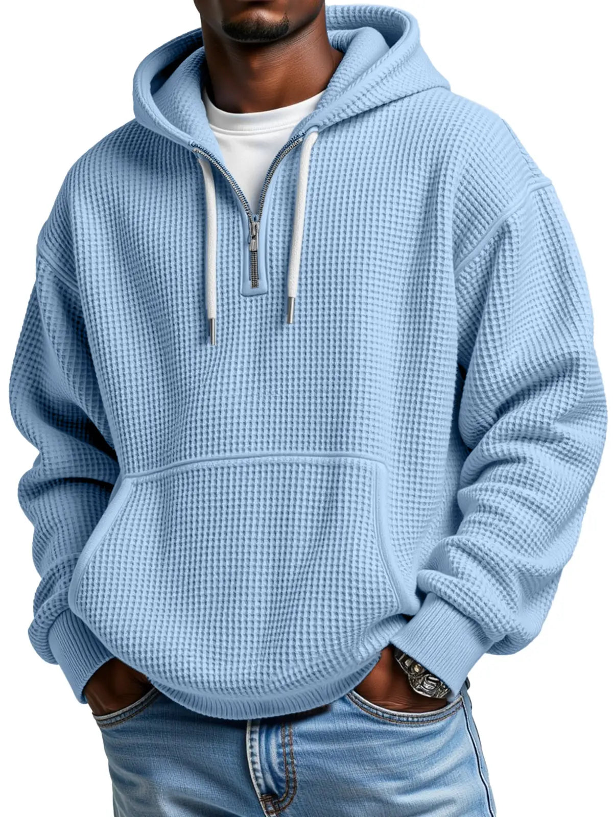 Owen | Textured Half Zip Hoodie
