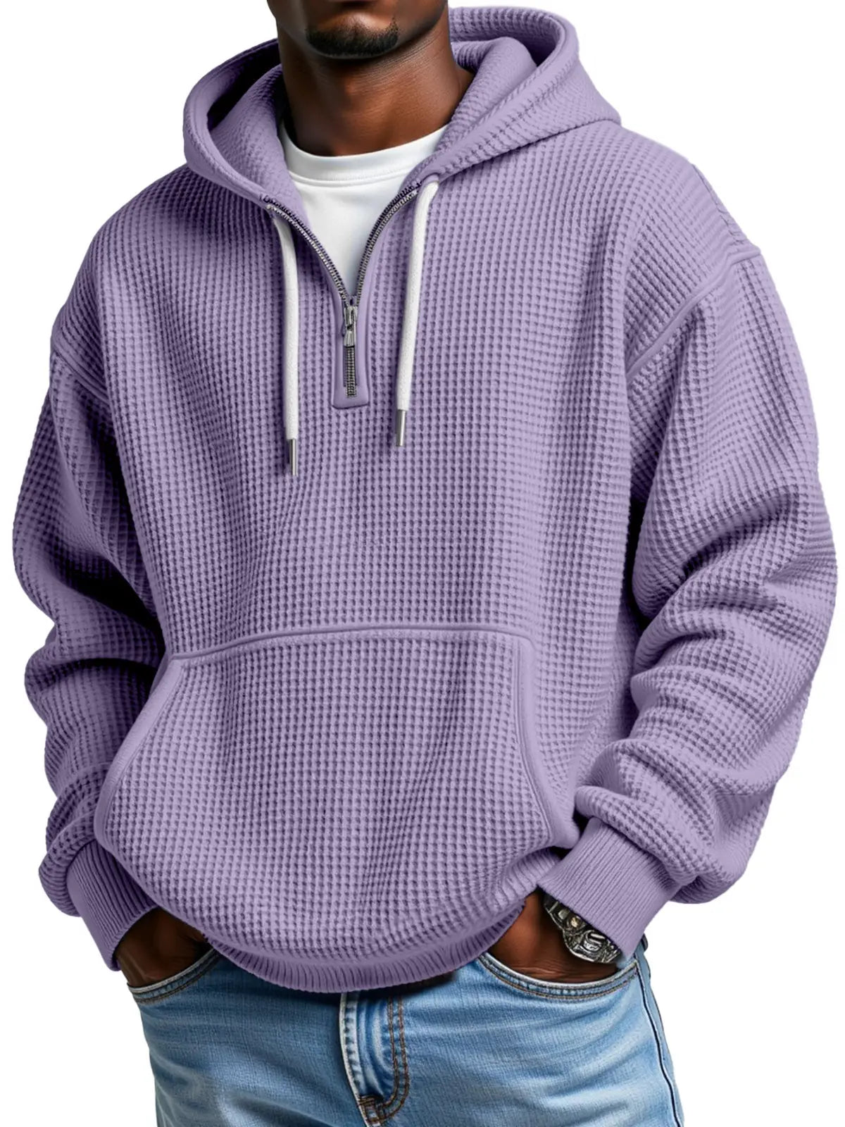 Owen | Textured Half Zip Hoodie