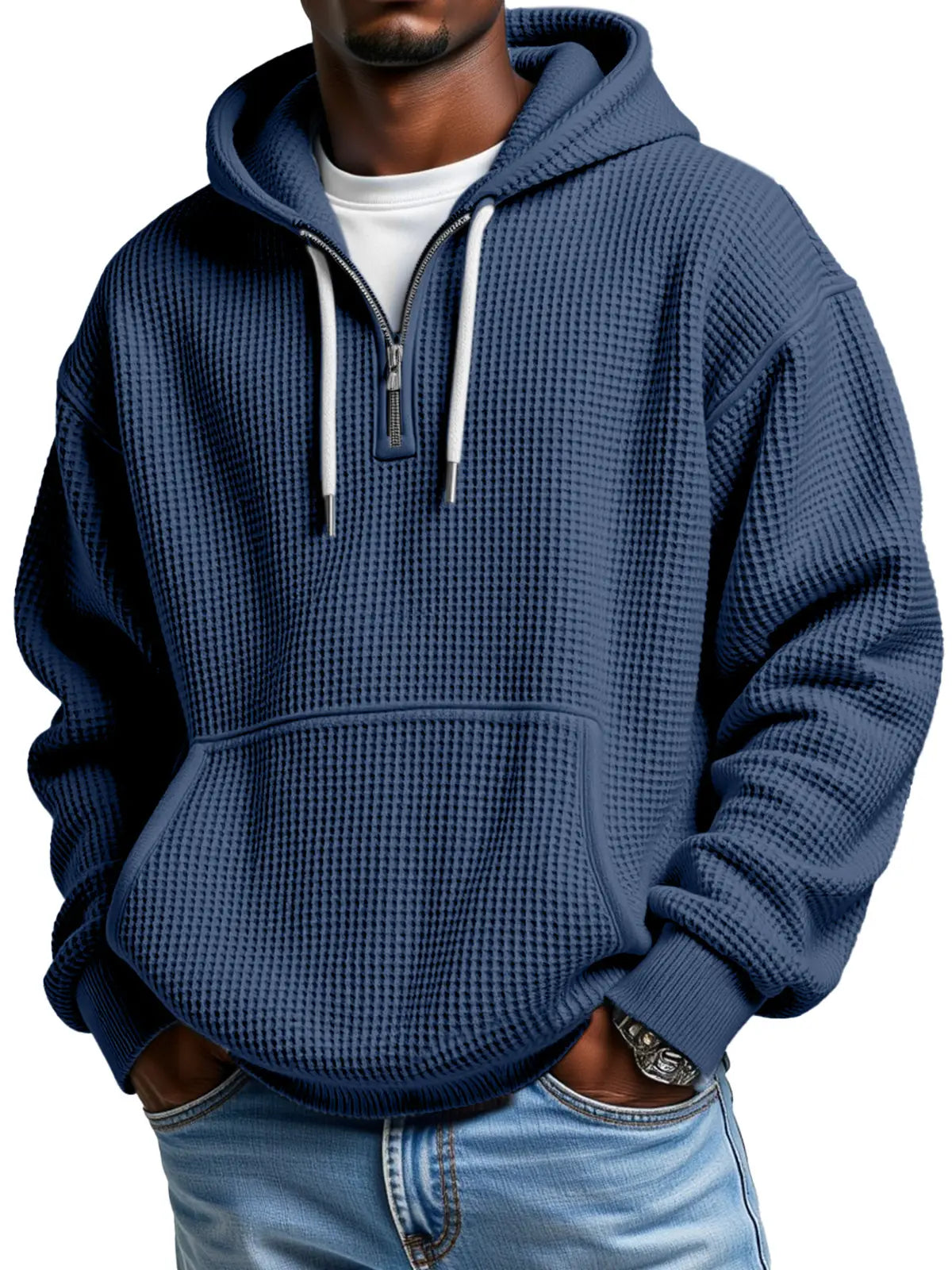 Owen | Textured Half Zip Hoodie