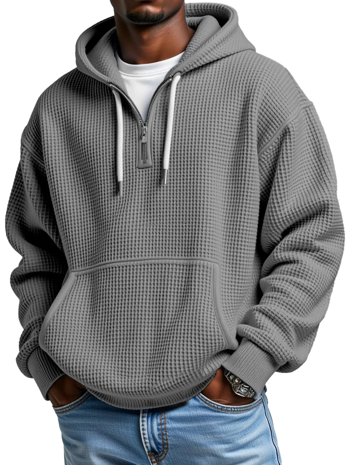 Owen | Textured Half Zip Hoodie