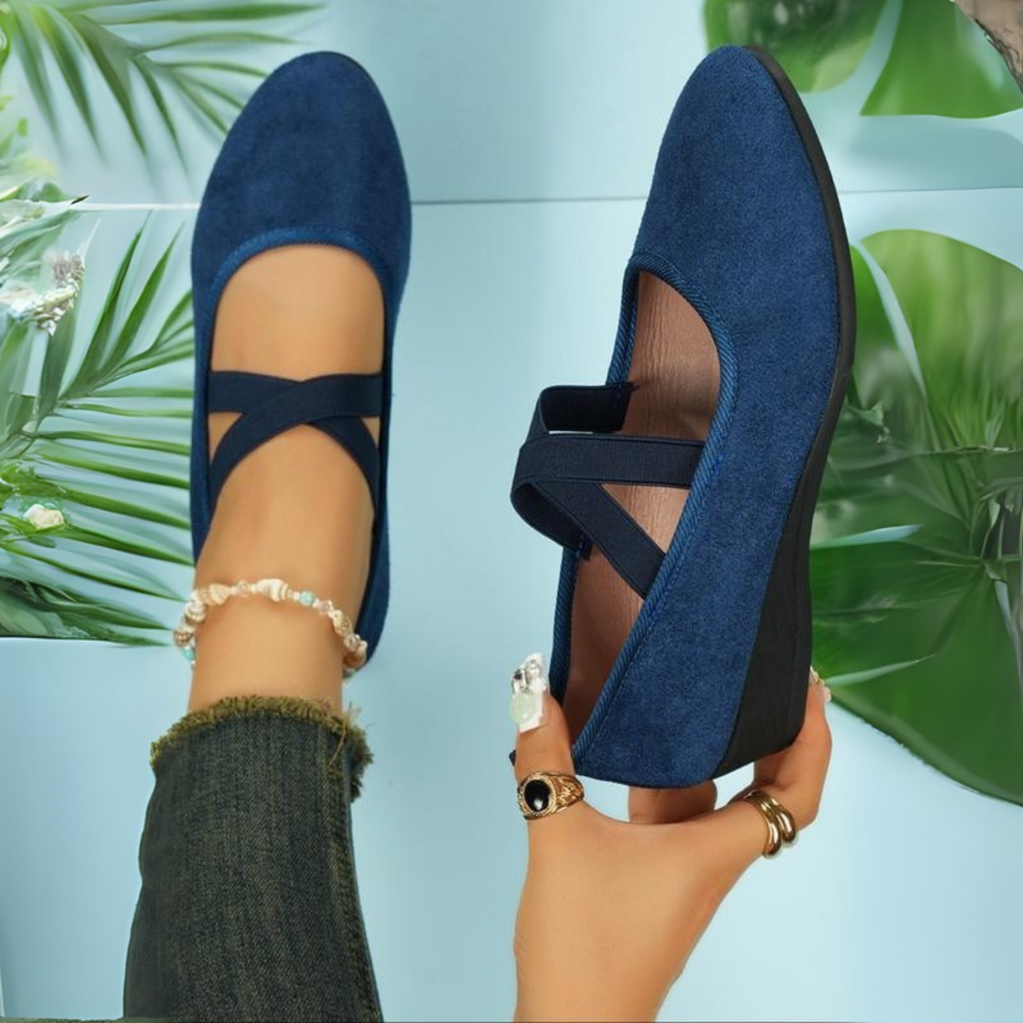 Elle | Comfy Closed Wedge Slip-On Shoes