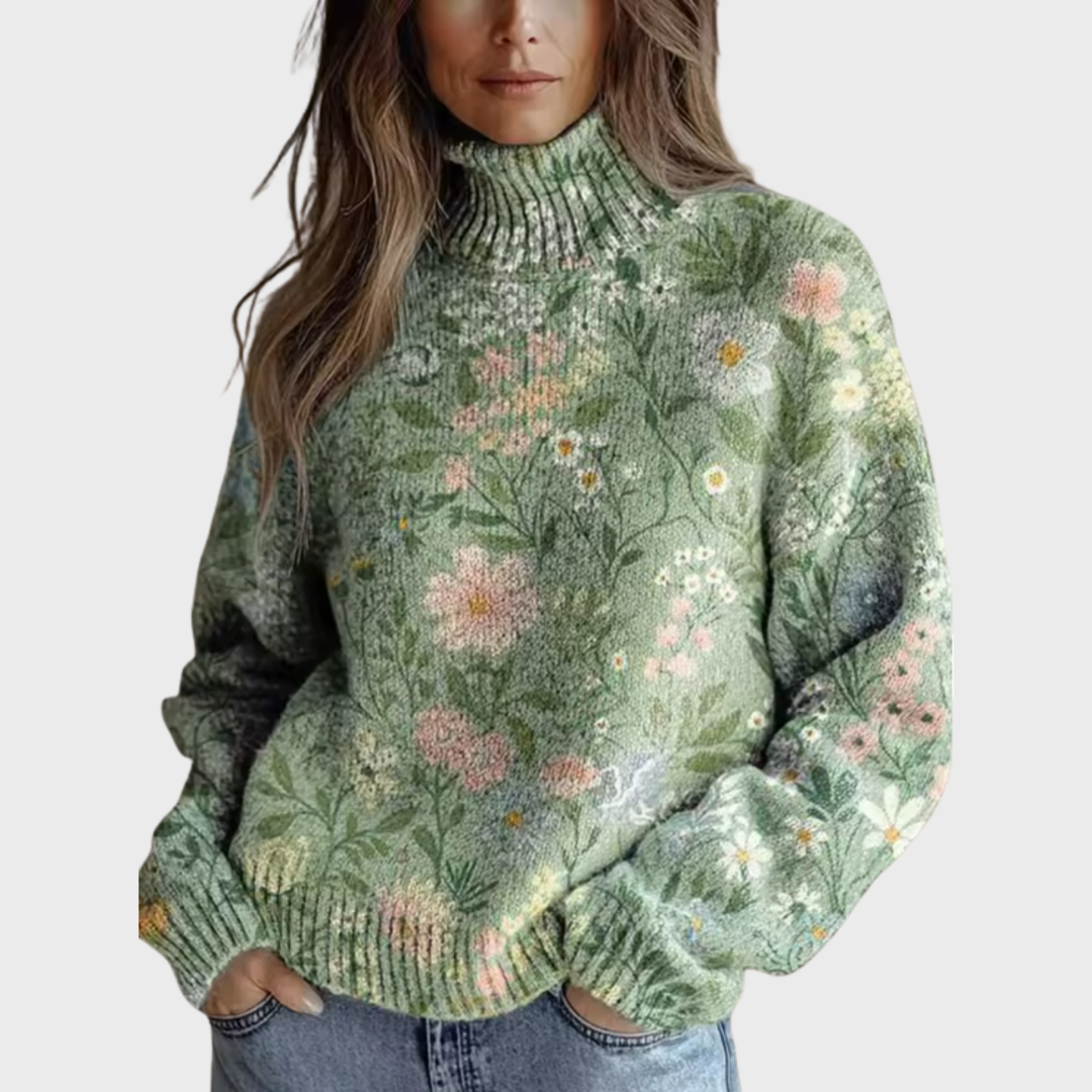 Jessie | Cozy Floral Turtleneck Sweater