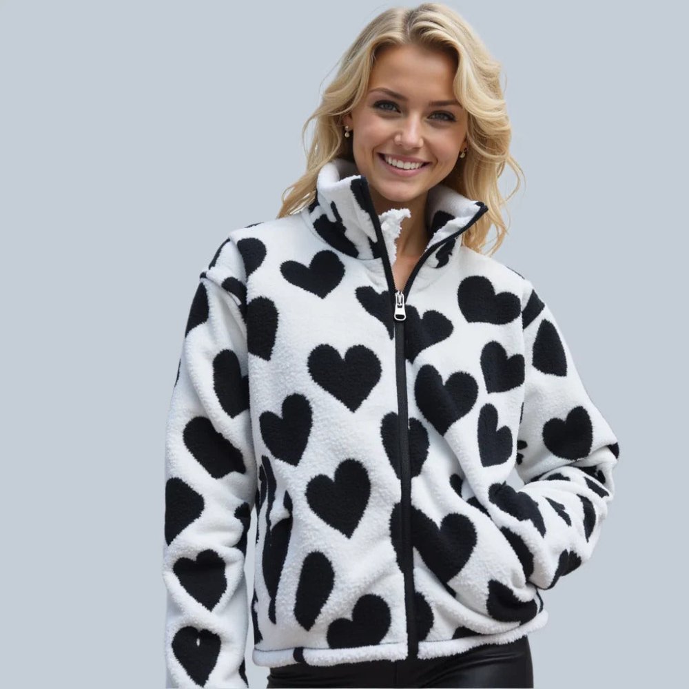 Stephanie | Reversible Heart Print Jacket