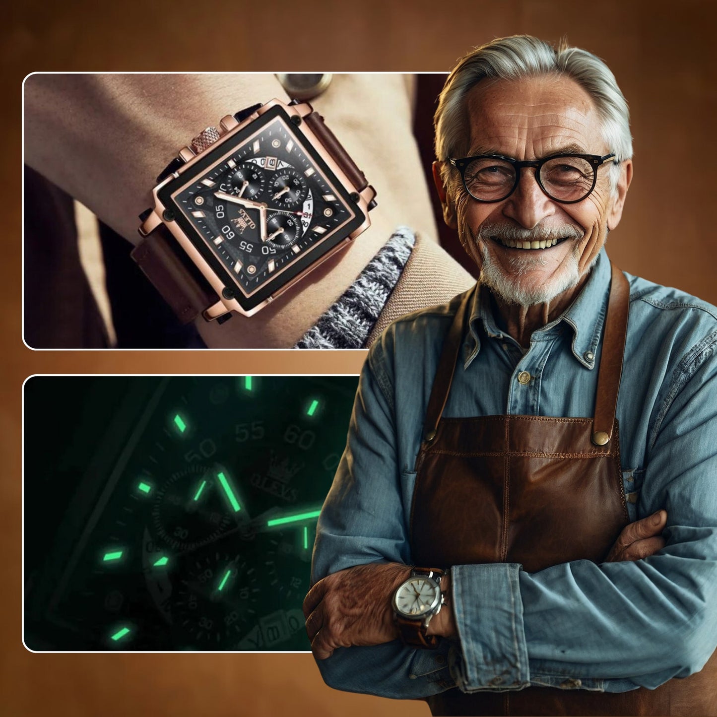 Square Dial Wrist Watch