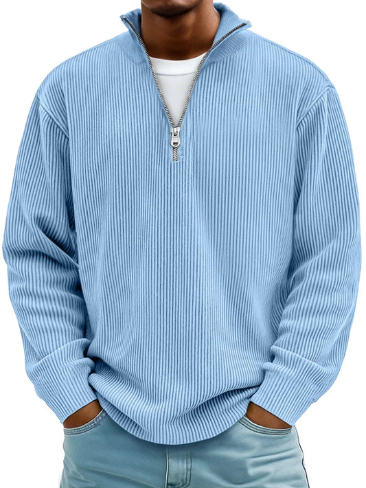 Todd | Ribbed Half Zip Sweater