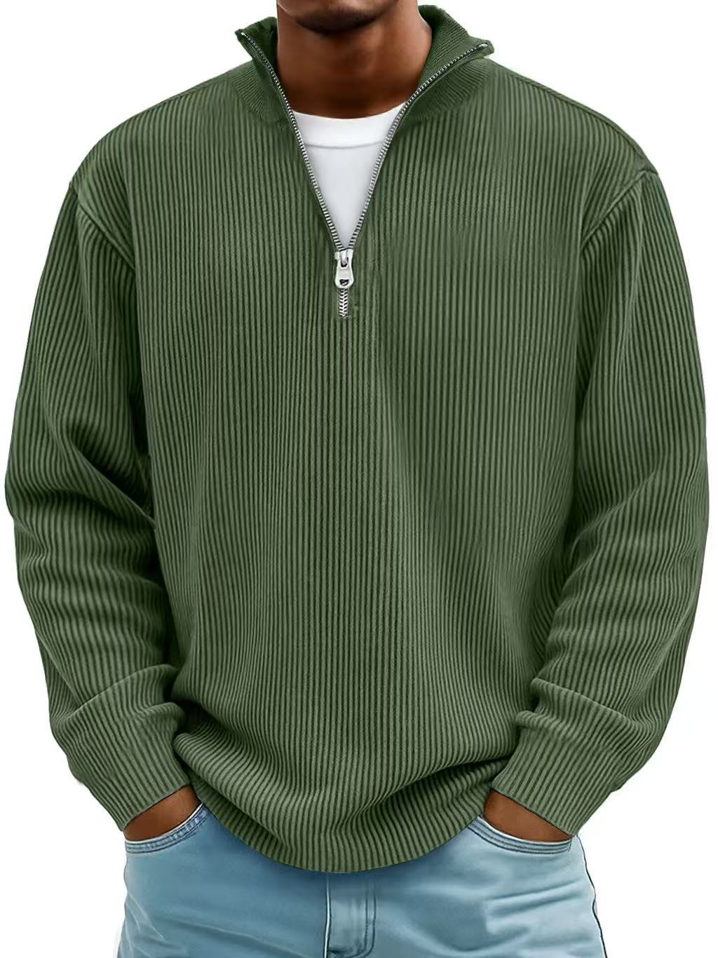 Todd | Ribbed Half Zip Sweater