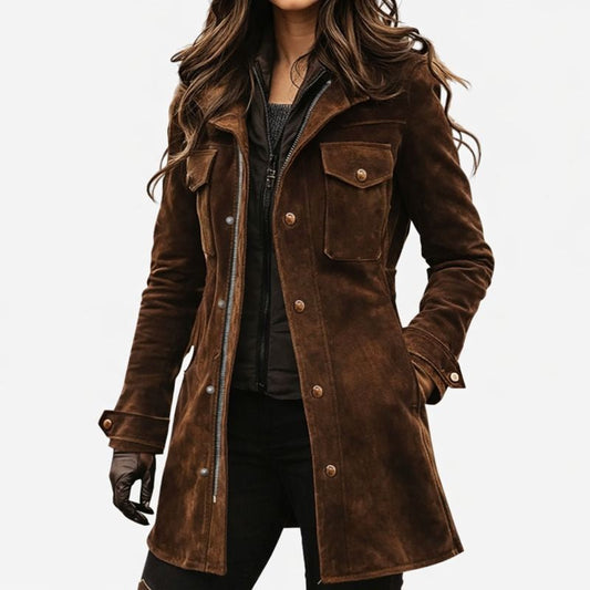 Valérie | Soft Suede Winter Coat