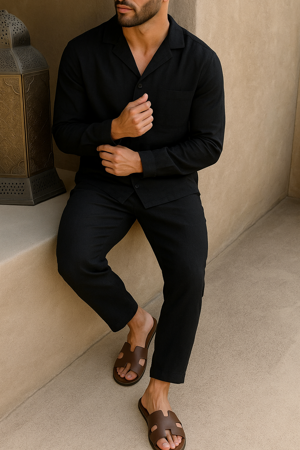 Walid | Classic Linen Loungewear Set