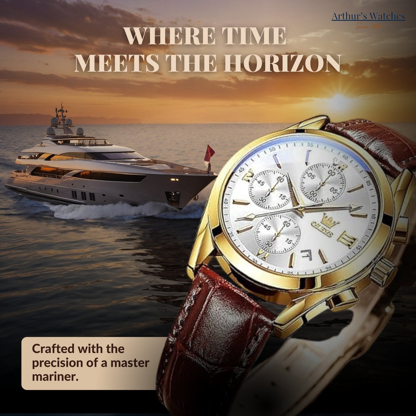 Luminous Sporty Chronograph Wrist Watch