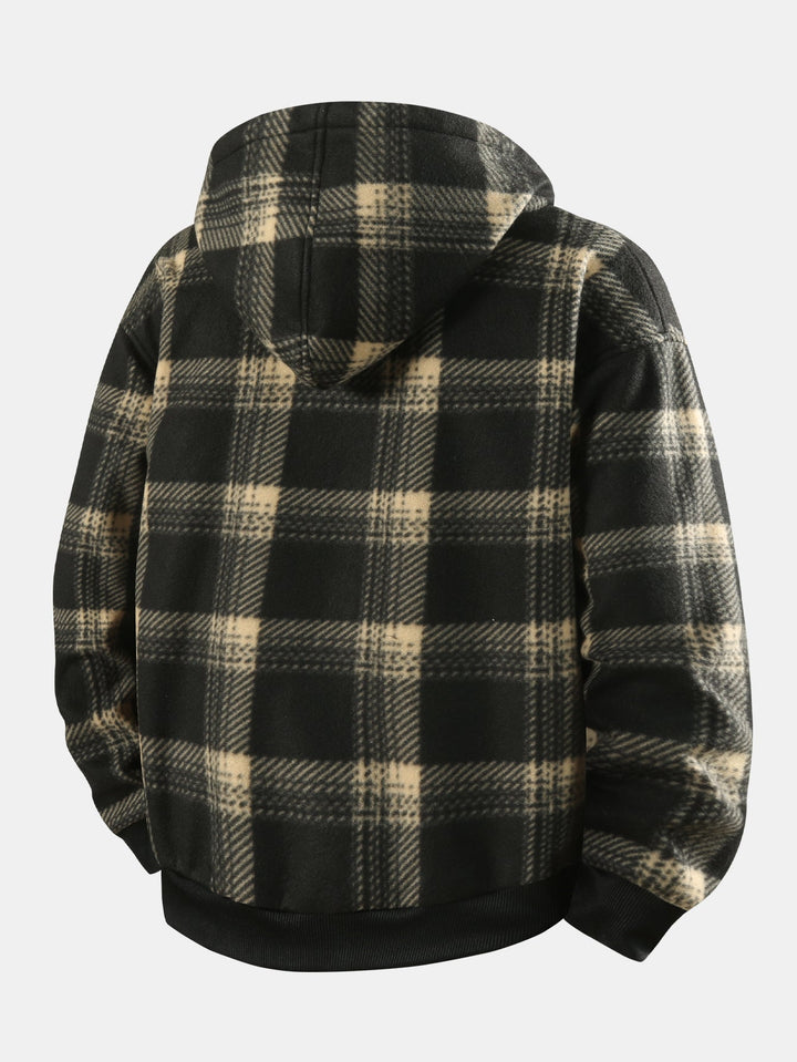 Nash | Teddy-Lined Flannel Zip Hooded Coat