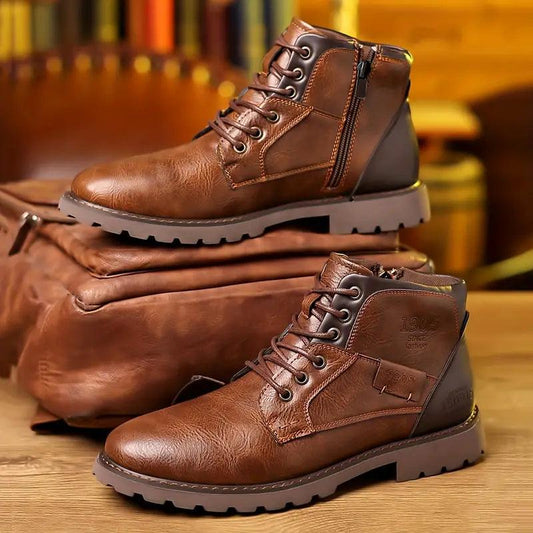 Bill | Elegant Leather Boots with Side Zipper
