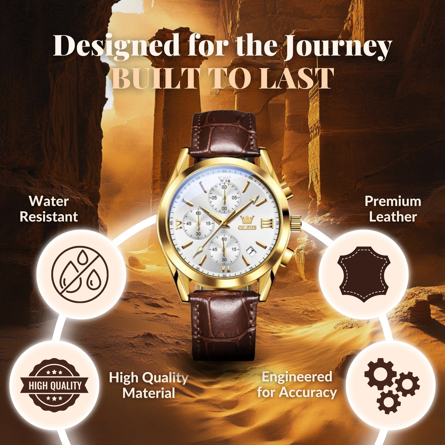 Luminous Sporty Chronograph Wrist Watch