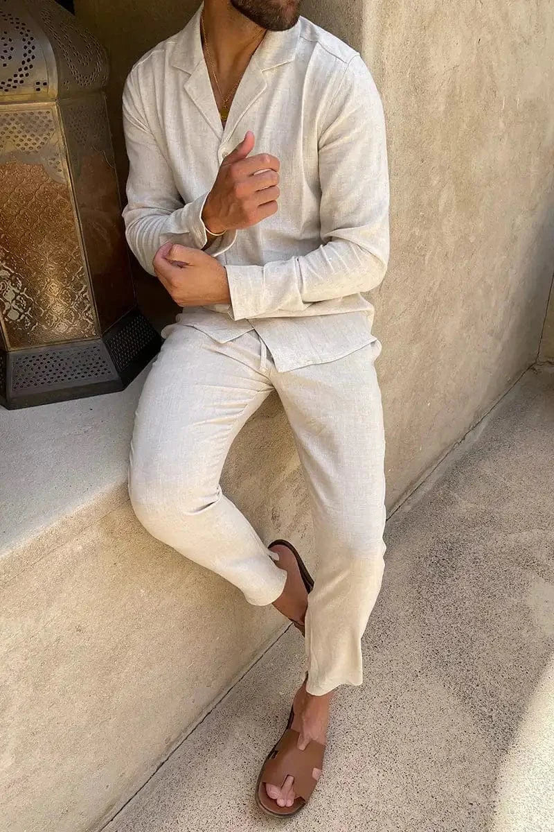 Walid | Classic Linen Loungewear Set