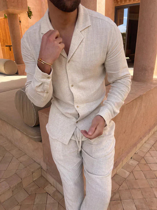 Walid | Classic Linen Loungewear Set