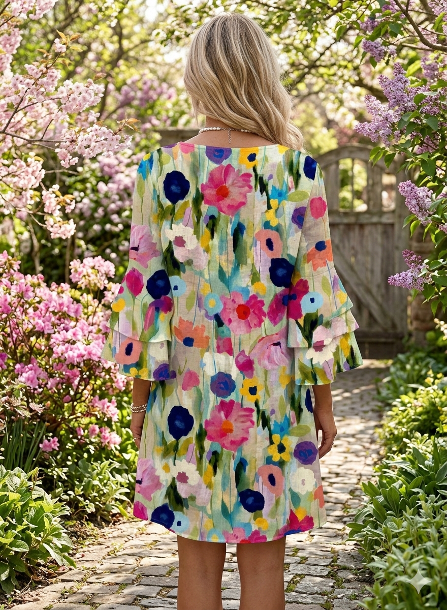 Megan | Floral V-Neck Mini Dress