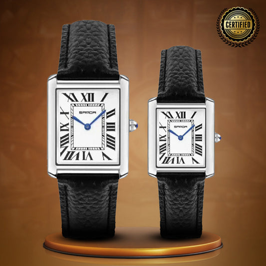 Square Dial For Couples Wrist Watch