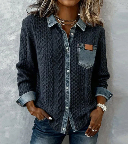 Ceir | Denim Patchwork Shirt