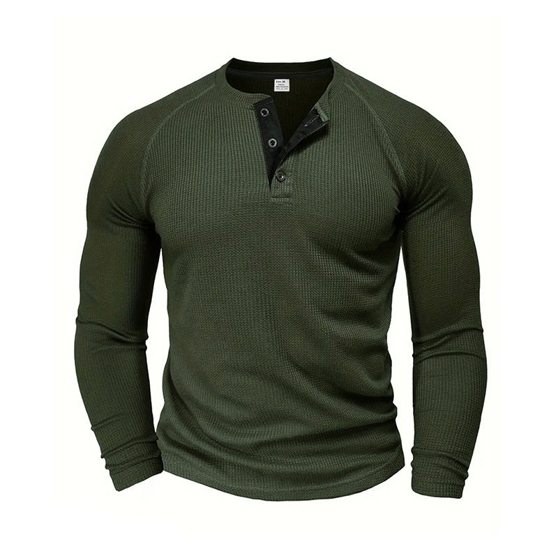 Adam | Waffle Knit Long Sleeve Shirt