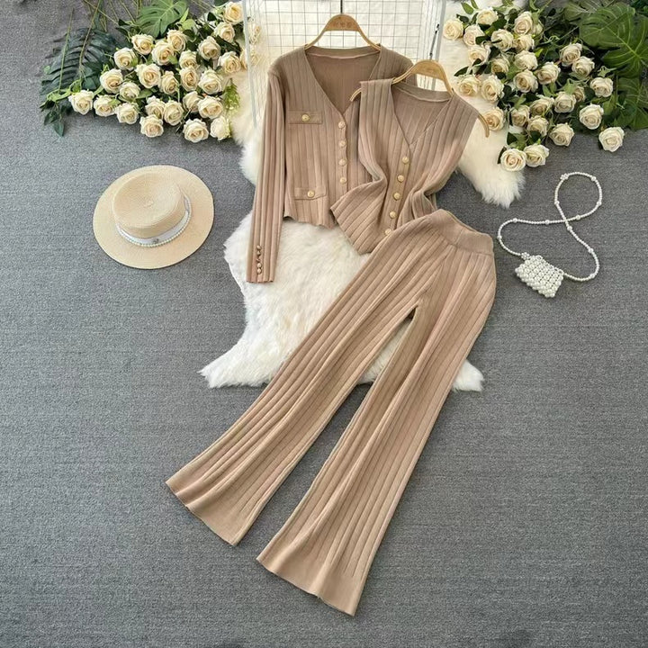 Lainey | Ribbed Knit Three Piece Set