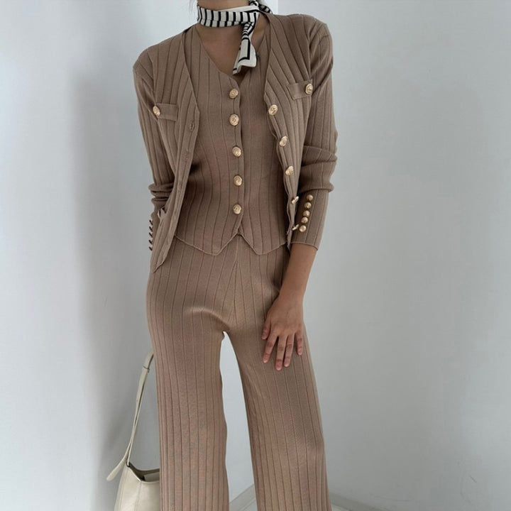 Lainey | Ribbed Knit Three Piece Set