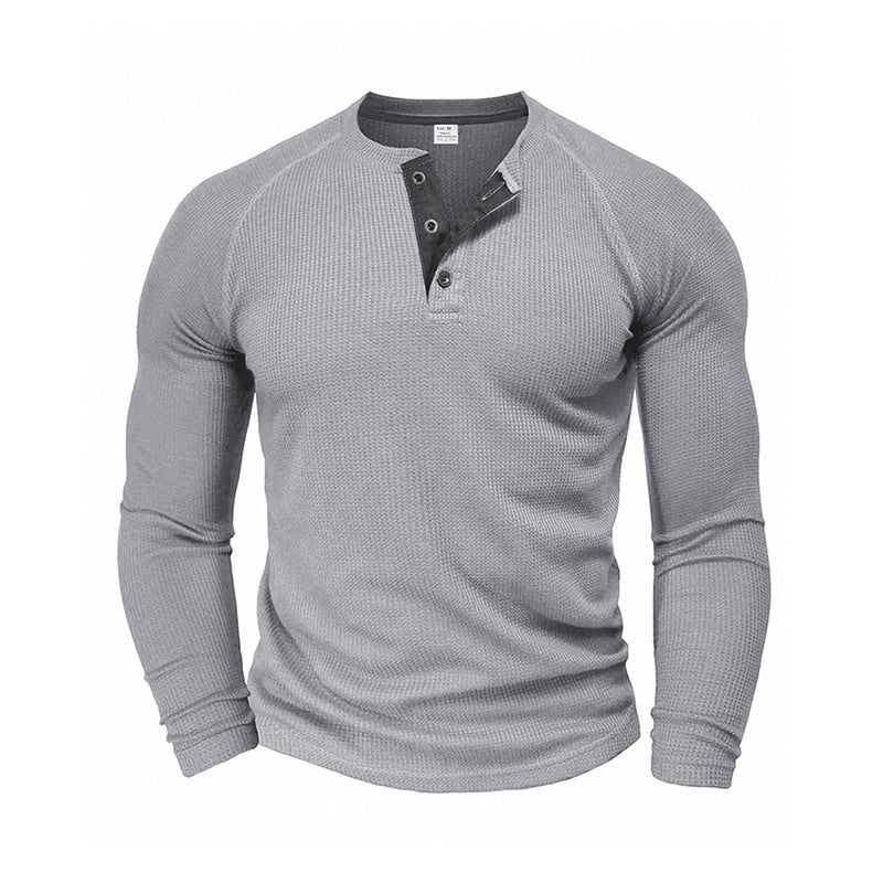 Adam | Waffle Knit Long Sleeve Shirt