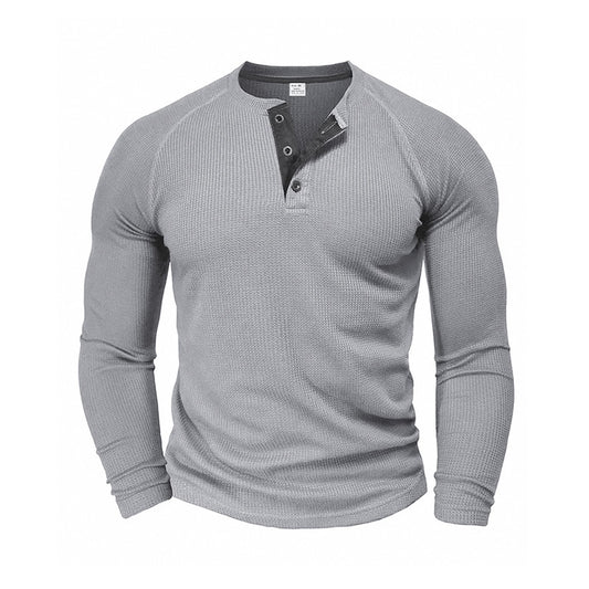 Adam | Waffle Knit Long Sleeve Shirt