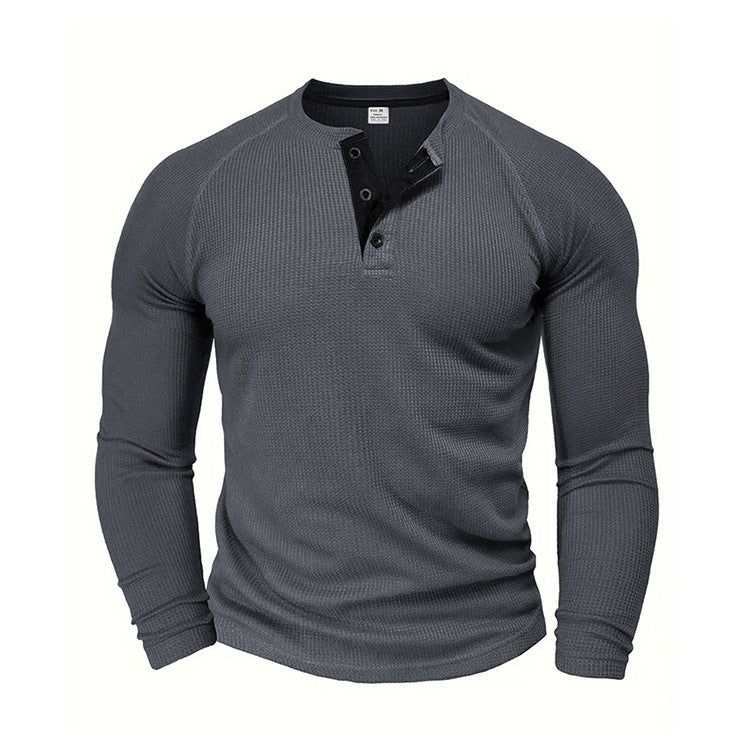 Adam | Waffle Knit Long Sleeve Shirt