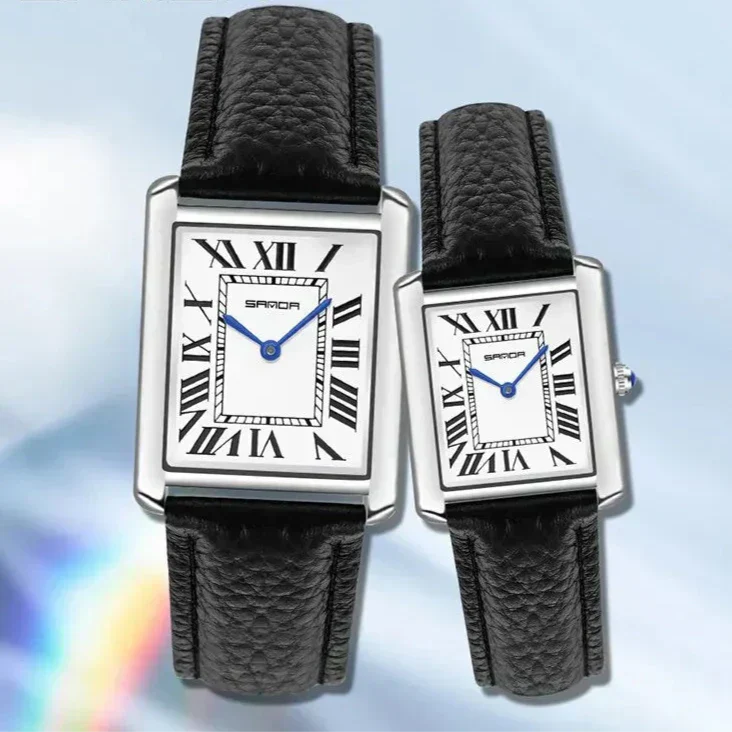 Square Dial For Couples Wrist Watch