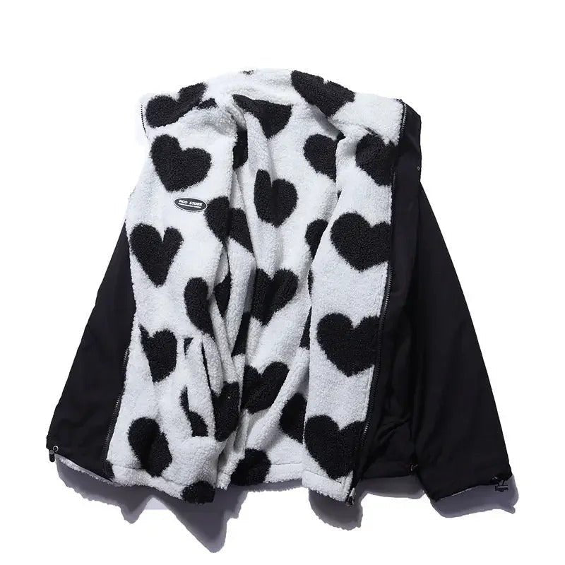 Stephanie | Reversible Heart Print Jacket