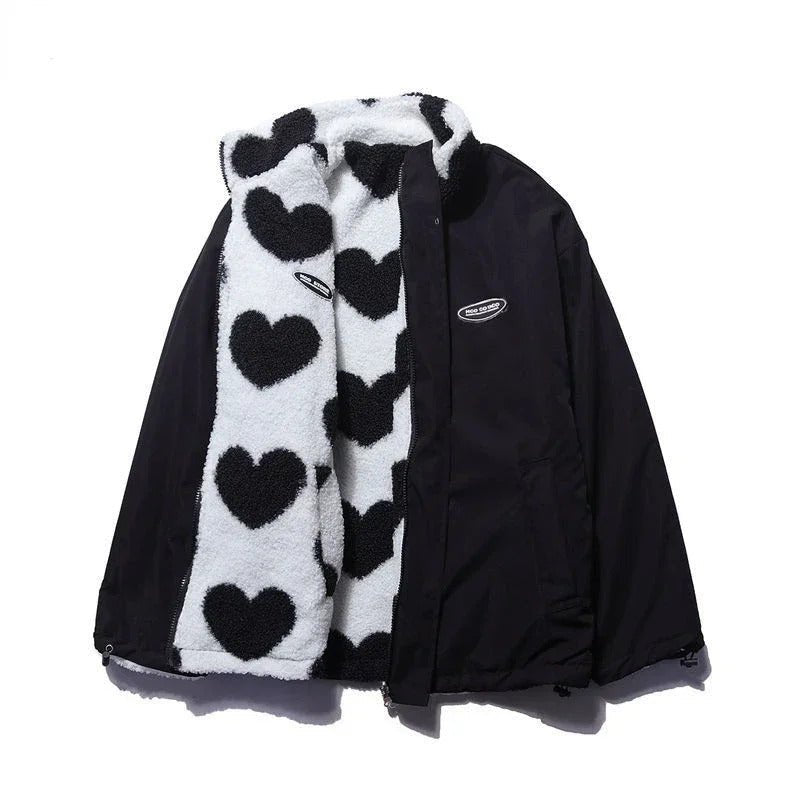 Stephanie | Reversible Heart Print Jacket