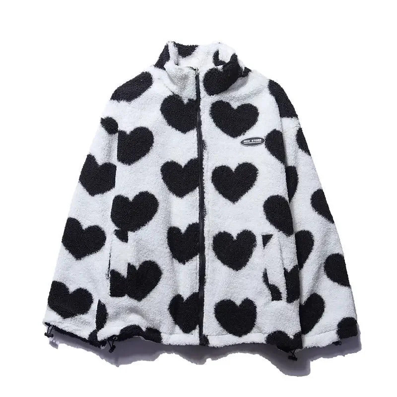 Stephanie | Reversible Heart Print Jacket
