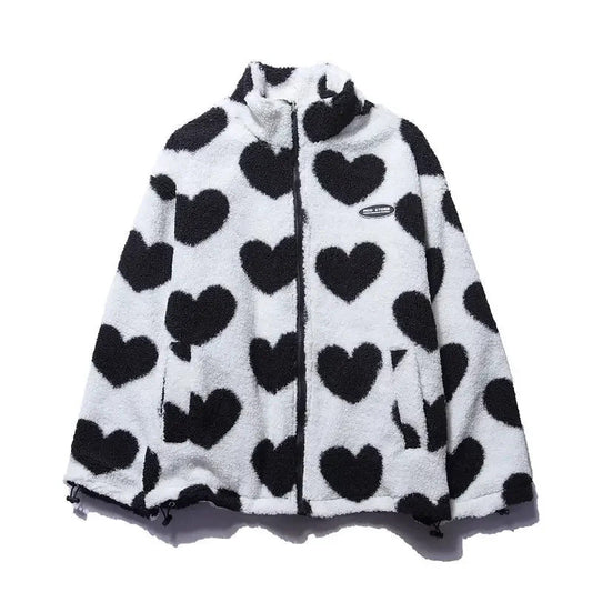 Stephanie | Reversible Heart Print Jacket