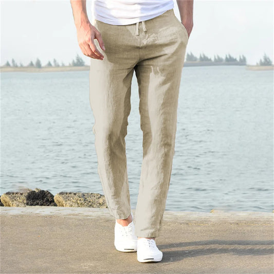 Miley | Lightweight Linen Drawstring Trousers