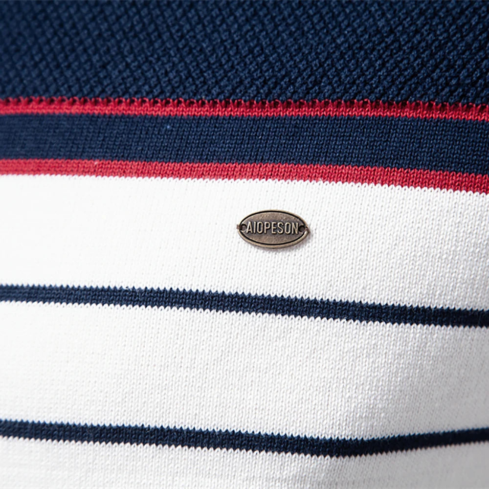 Johan | Striped Cotton Knit O-Neck Sweater