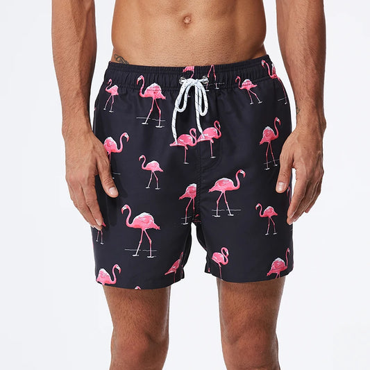 Coastal Flamingo | Quick-Dry Swim Shorts