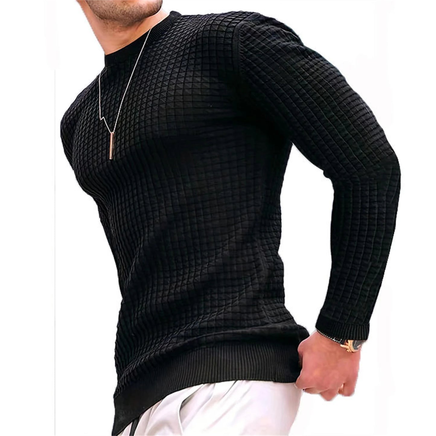 Cas | Waffle Knit Jacquard Hoodie